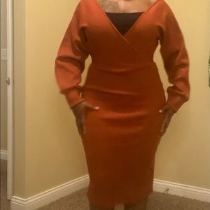 Off the shoulder V cut dress